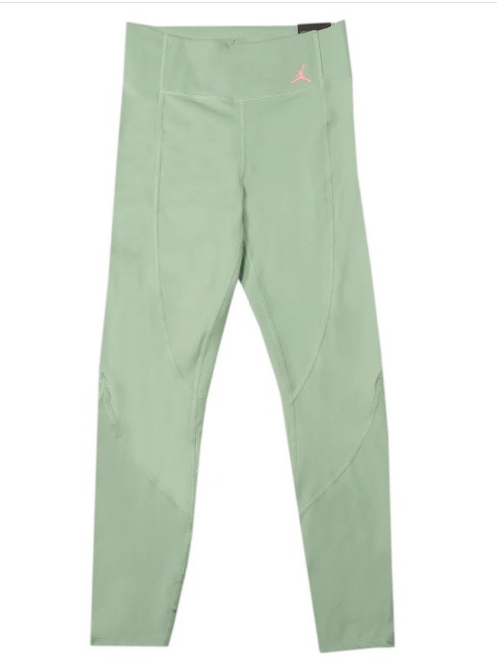Jordan Women’s Sage Green ESSENTIALS Leggings with Pink Jumpman